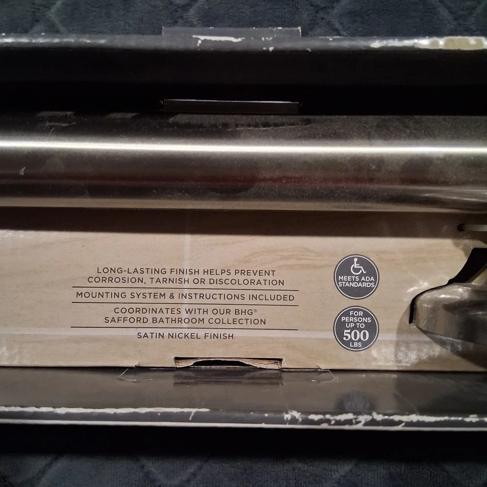 Better Homes & Gardens Safford 16 Inch Grab Bar Satin Nickel ADA 500lb